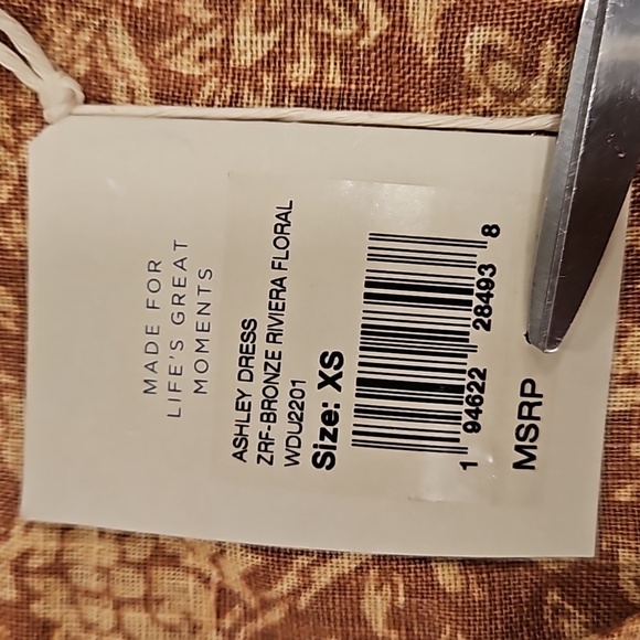 💕FAHERTY💕 Ashley Linen Dress ~ Bronze Riviera Floral XS NWT - Picture 13 of 16